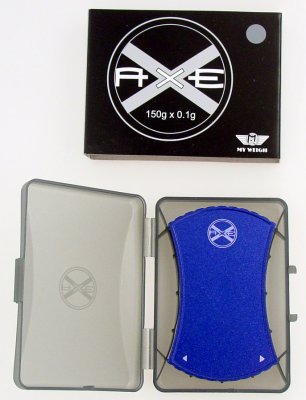 MyWeight AXE Pocket Scale in Heaqvy Duty Case 150g x 0.1g Blue - RB05-150B